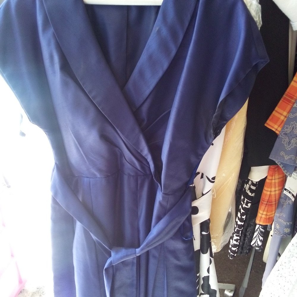 Blue dress with belt